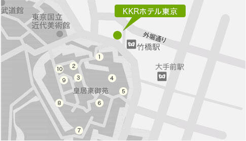 マップ:皇居東御苑 散策コース・江戸城(皇居東御苑)歴史散策コース
